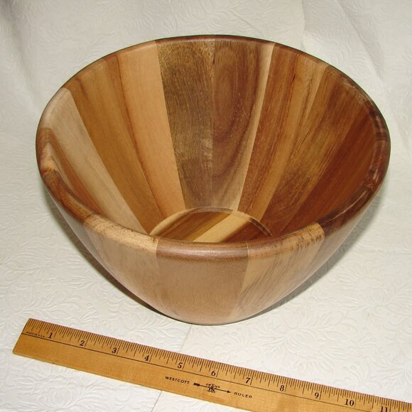 NEW Acacia Wood Large Serving Bowl by Servappetit, Salad Chips Fruit NIB - Picture 6 of 7